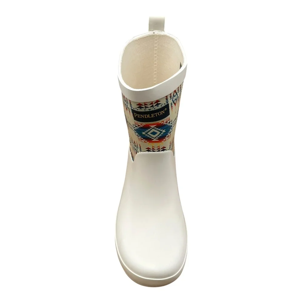 Pendleton Tucson Little‎ Boys Rubber Mid-Calf Rain Boots Size 11/12 Beige-Multi